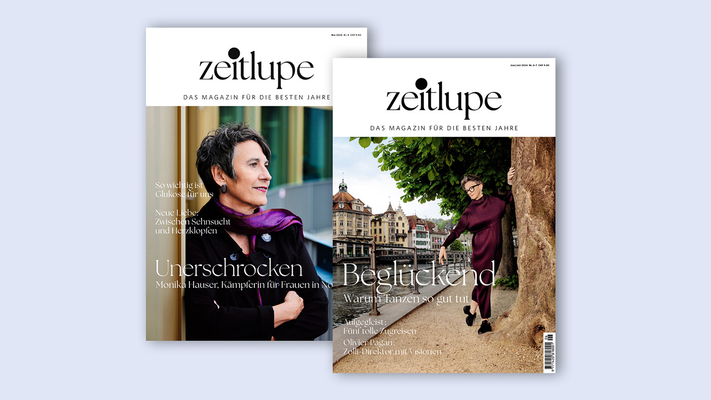 Zwei Titelblätter des Magazins Zeitlupe